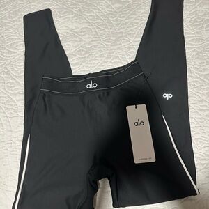 ALO Yoga black Leggings with White Accents small
